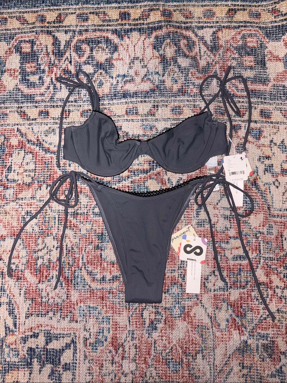 Mare Perpetua Dusk Bikini Set in Gray SZ M NWT - Picture 4 of 6